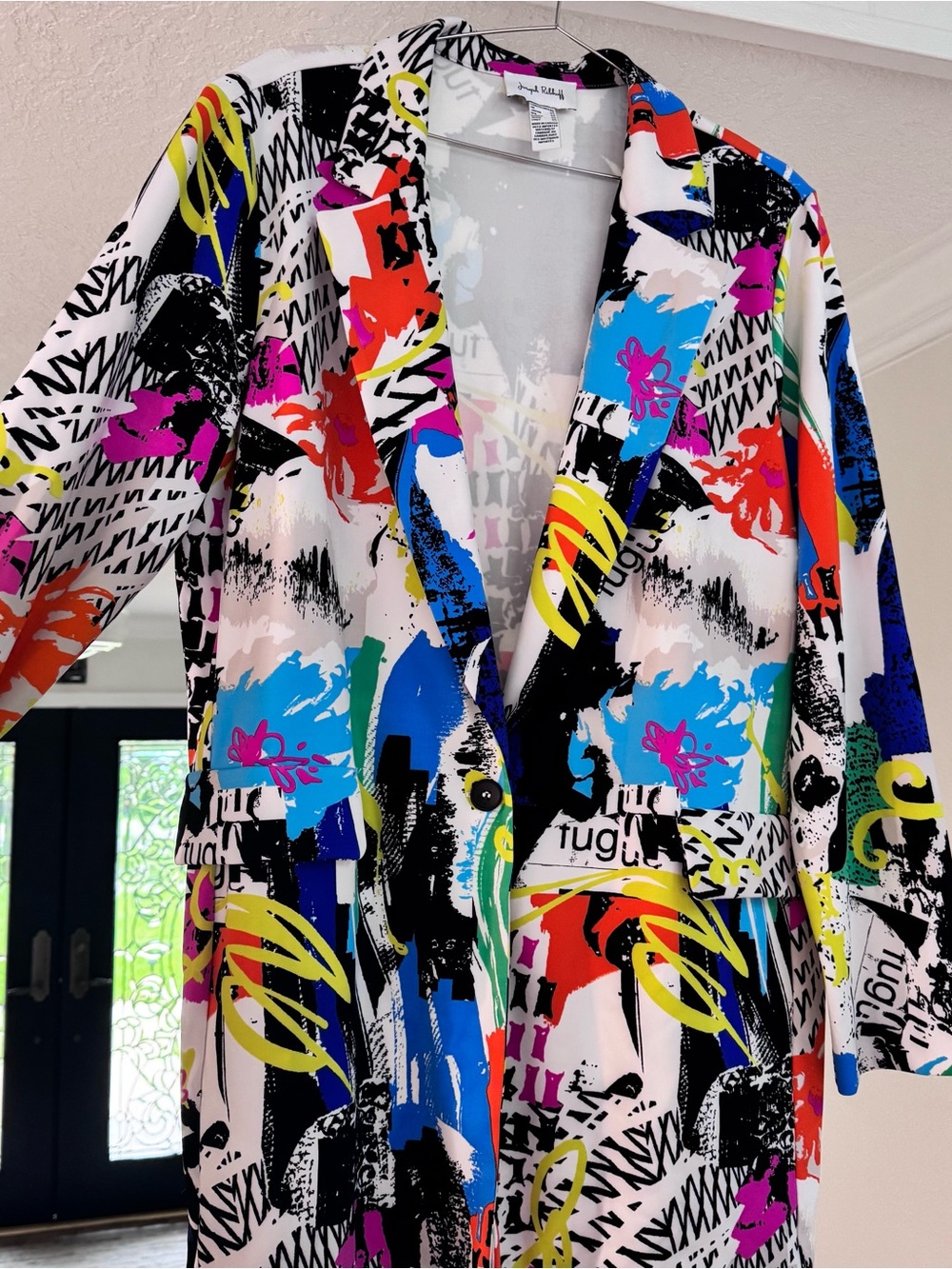 Joseph Ribkoff Multicolor Abstract Blazer Jacket - Picture 4 of 7
